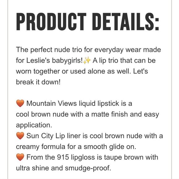 Beauty Creations Les Do Makeup My City Lip Trio - Picture 8 of 8